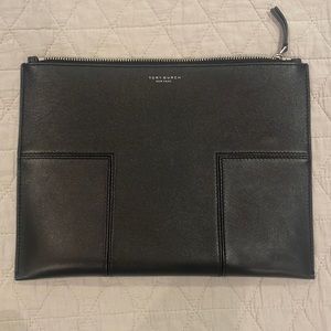 Tory Burch medium Block T zipper pouch/clutch